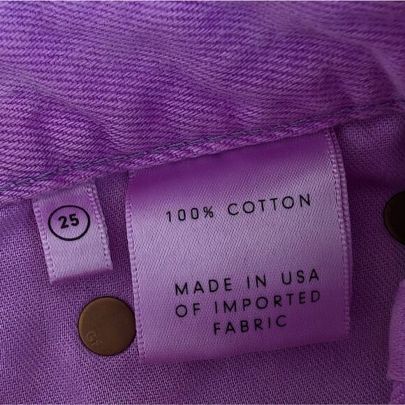 Grlfrnd Milla 100% Cotton Denim Mini Skirt in Electric Purple, size 25 - Picture 9 of 9
